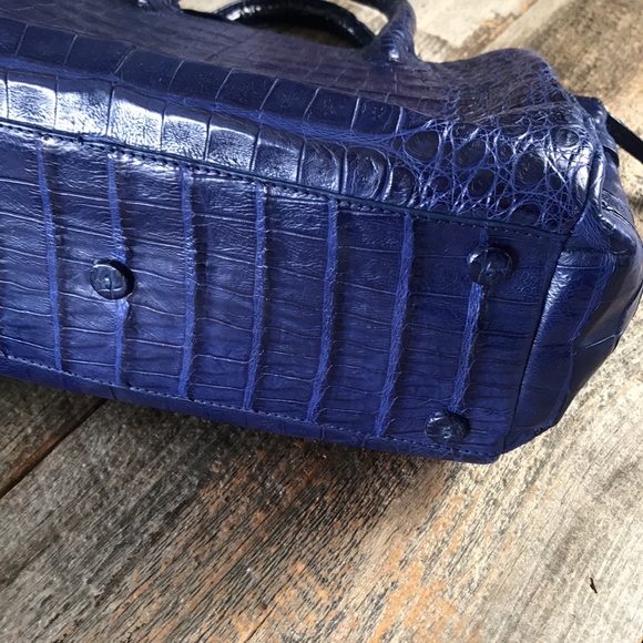 Nancy Gonzalez Christina Small Croc Handbag Blue - Picture 5 of 14